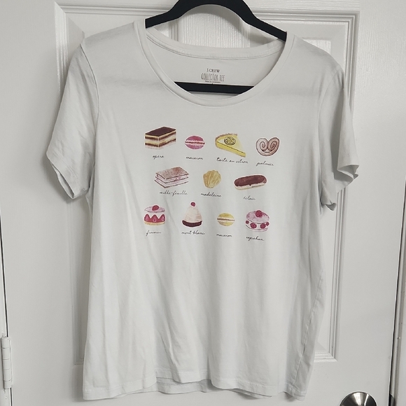 J. Crew Factory French Dessert Graphic Tee Size: L - Picture 2 of 6
